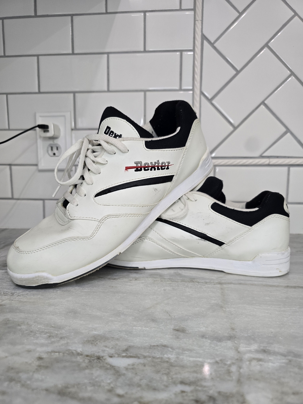 Dexter Bowling Shoes White Black Men's Size 11.5